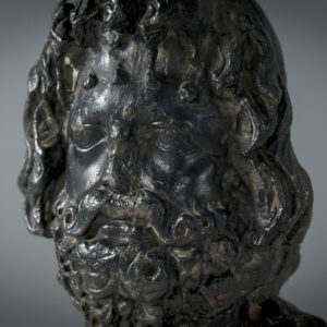 Roman-Egyptian Schist Stone Head Bust of Greco-Egyptian god Zeus Serapis