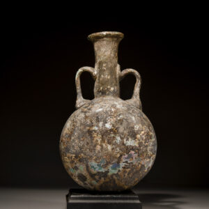 Large Glass Lentoid Flask