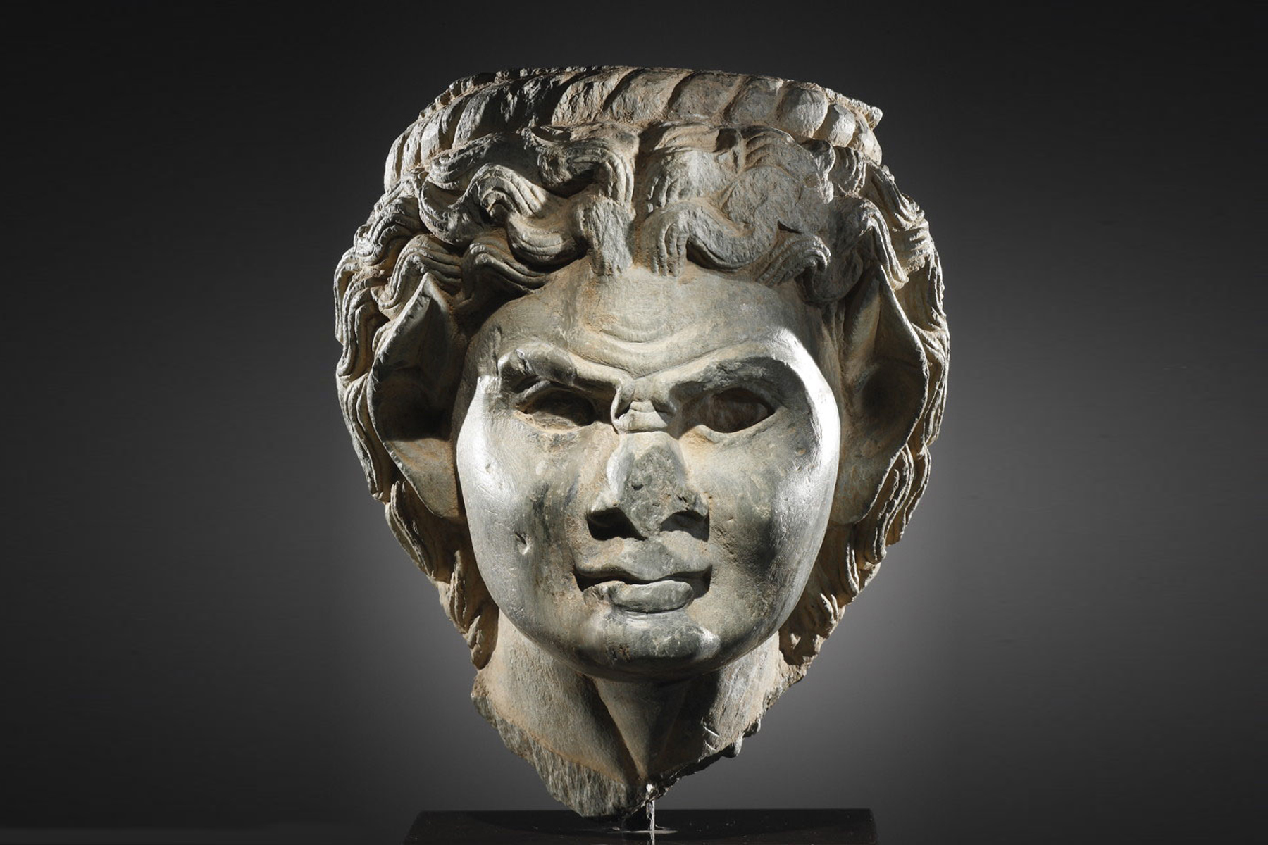 An Expressive Greek Head of a Satyr