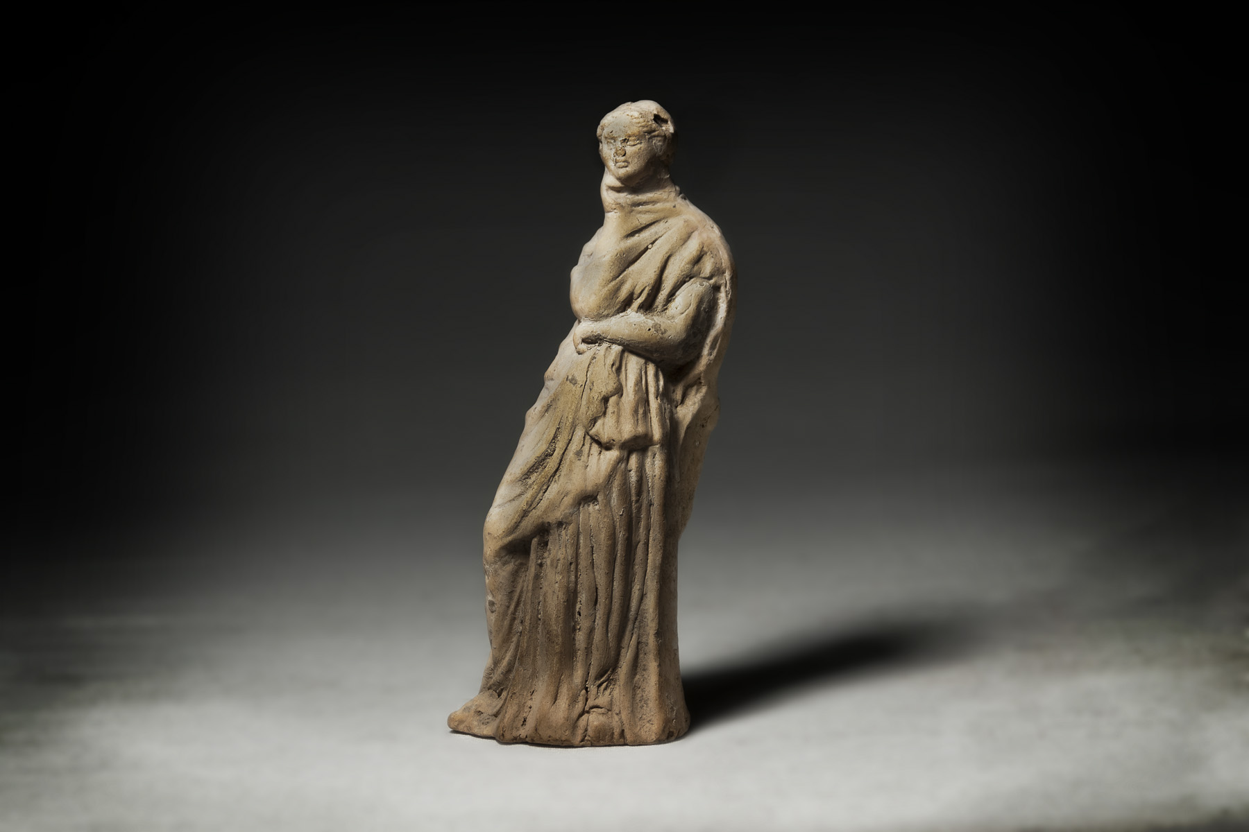 Greek Tanagra Statuette of a Standing Woman