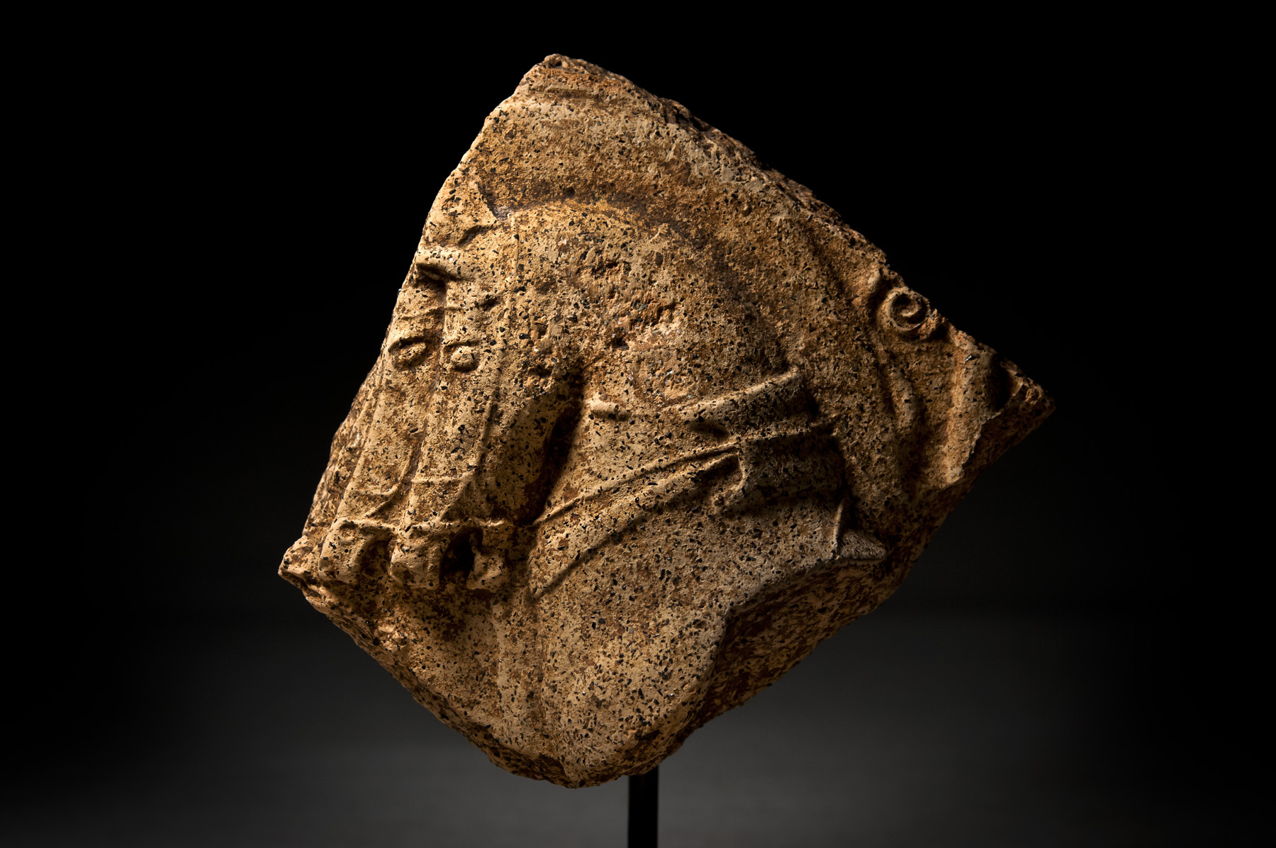 Greek Terracotta Roof Frieze Fragment with Horses