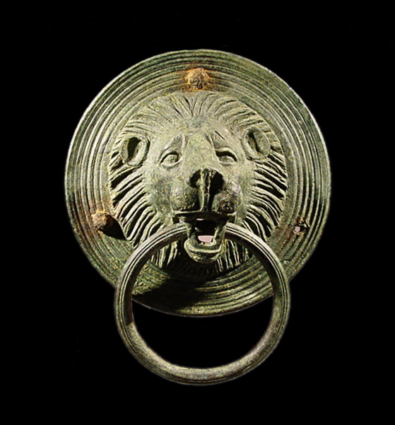 Bronze Handle in the Shape of a Lion's Head