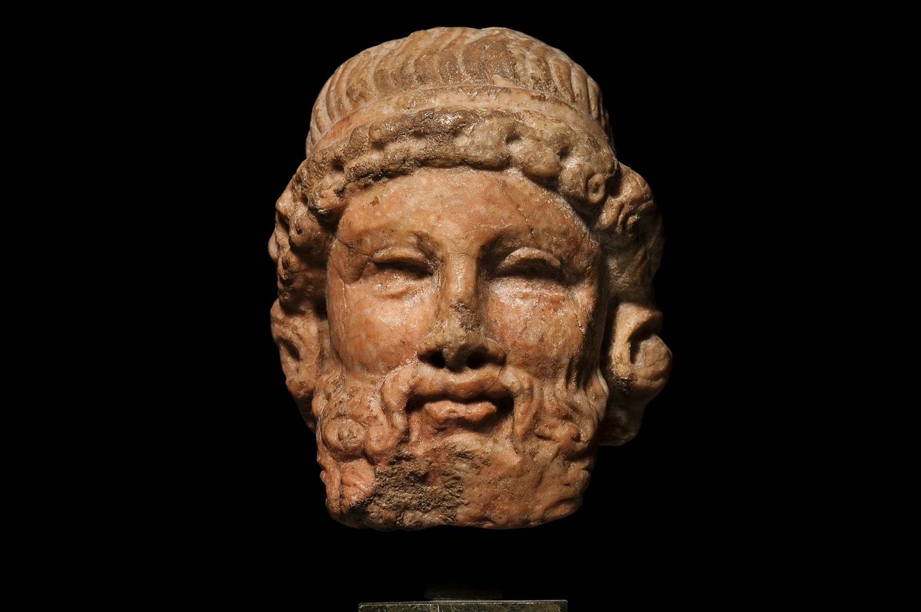 Archaistic Rosso Antico Herm Head of Dionysus - Image 4