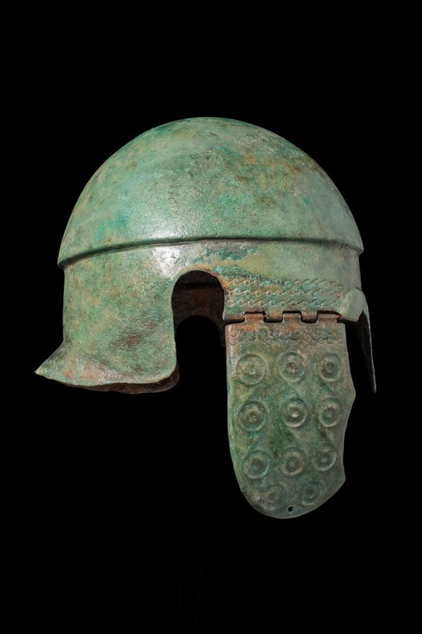 Chalcidian Bronze Helmet with Cheek Guards - Image 3