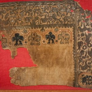 A Frieze Corner with Various Figures and Floral Patterns