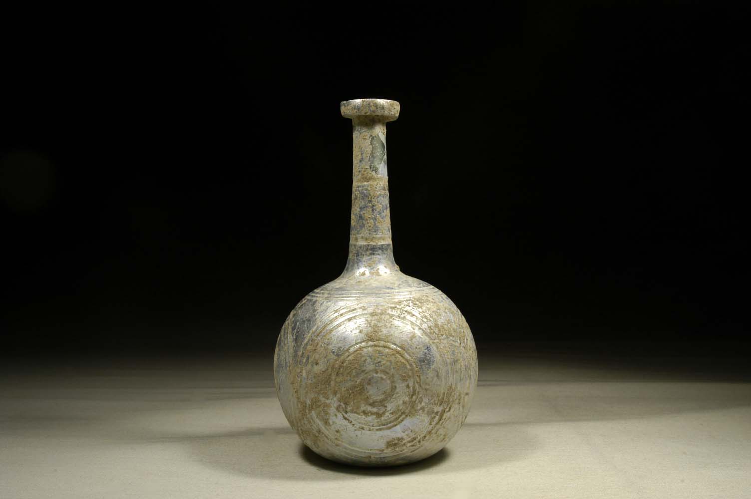 Greek Long Necked Glass Flask