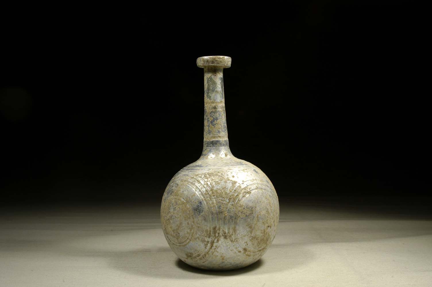 Greek Long Necked Glass Flask - Image 3