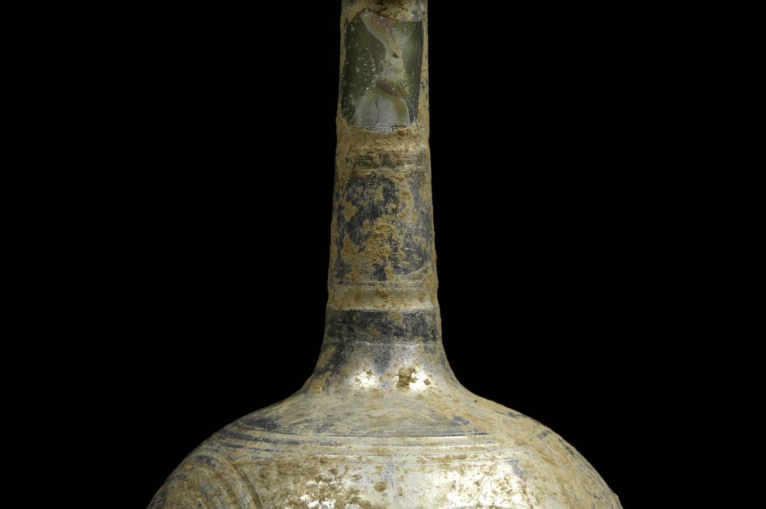 Greek Long Necked Glass Flask - Image 6