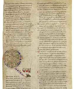 ROMANESQUE INITIAL 'Q' on a Leaf from a Monumental Bible